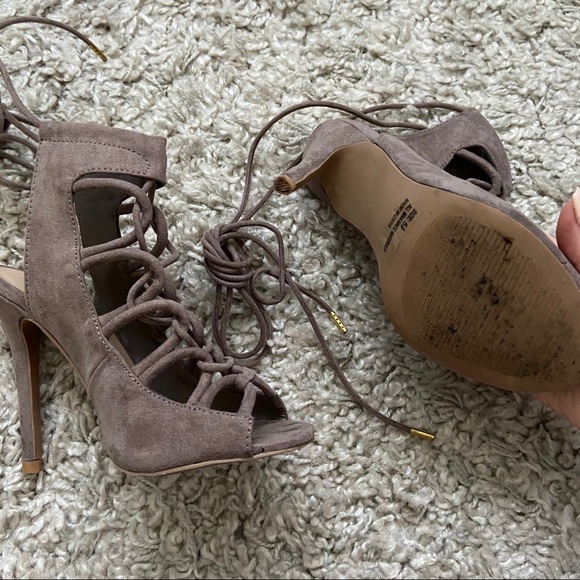 Strappy Taupe Heels - Picture 4 of 4